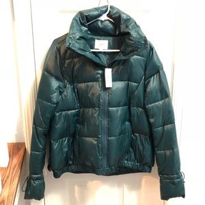 NWT Loft Forest Green Puffer Jacket